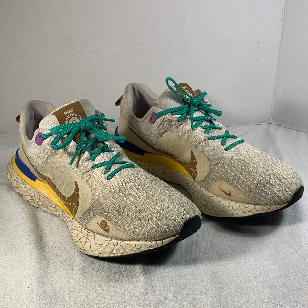 Men’s Nike React Infinity Run Flyknit 3 Beige Premium Running Shoe Size 14